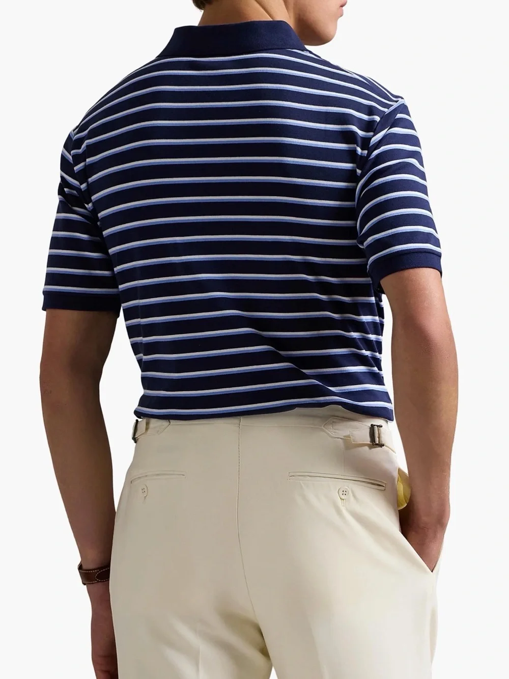 Ralph Lauren Navy and Light Blue Striped Polo Shirt